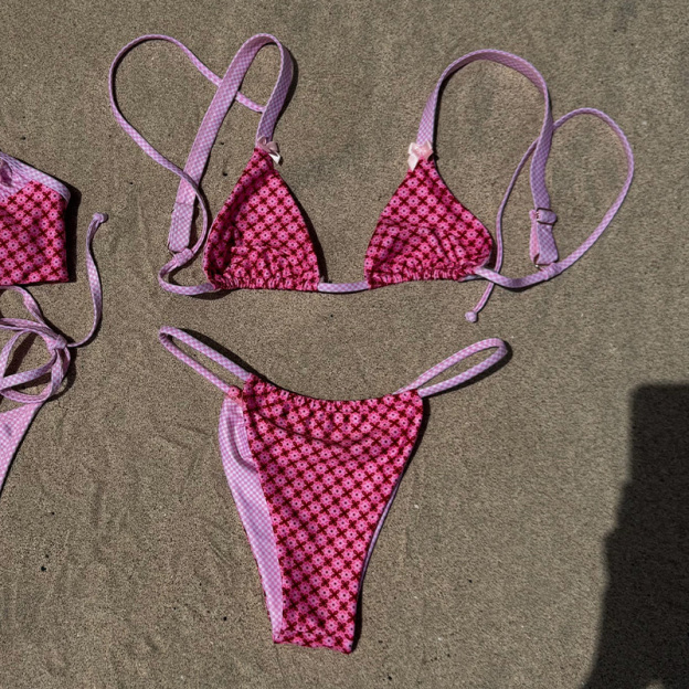Retro beach print cover-up set