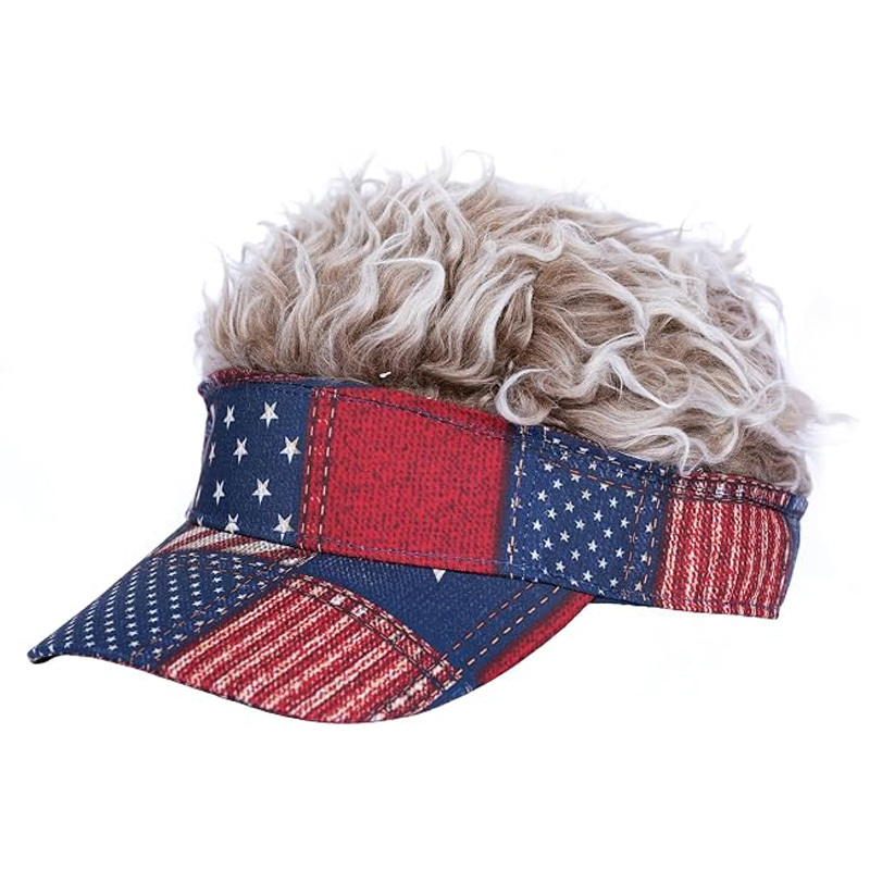 Fun wig sunshade baseball cap