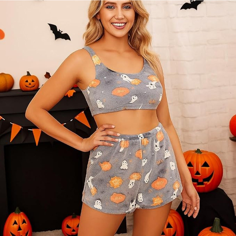 Halloween glow-in-the-dark plush pajama set