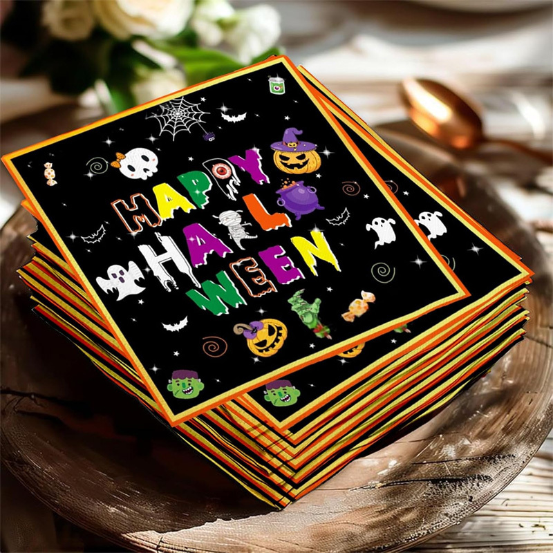92-piece Halloween-themed tableware set