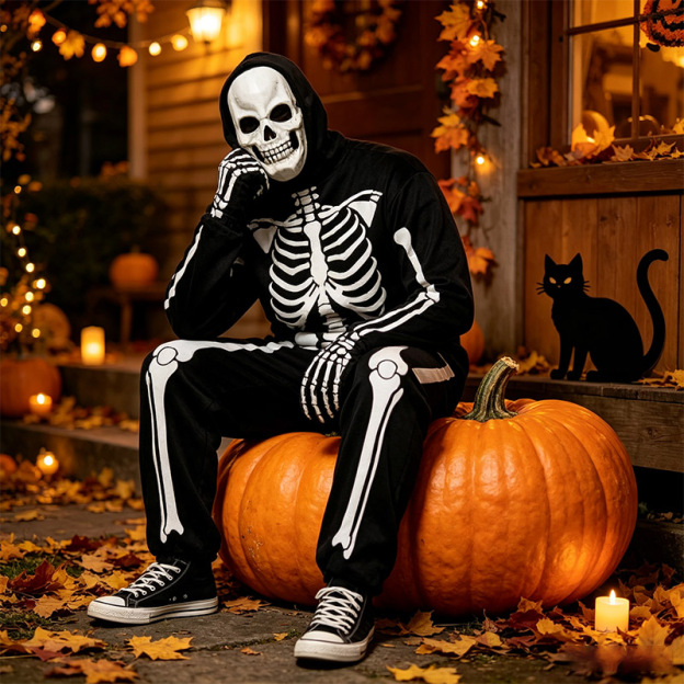 Fun adult skeleton bodysuit
