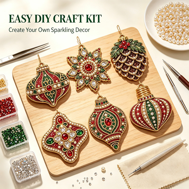 DIY Pearl and Diamond Christmas Decorations