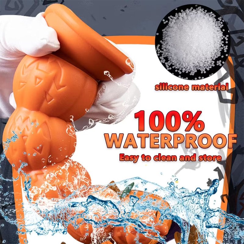 Halloween pumpkin shaped silicone butt plug