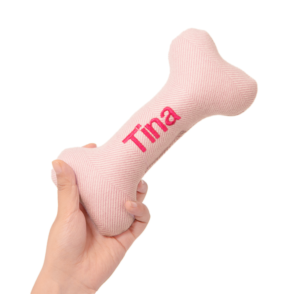 Personalized durable small dog bone head toy