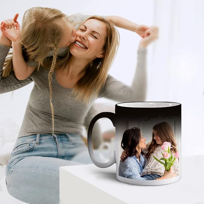 Custom Color Changing Coffee Mug, Personalized cups w/Picture, Text, Name - Personalized Gifts for Mom, Dad, Family, BestFriend, Mothers Day, Party Favors Mug 11oz