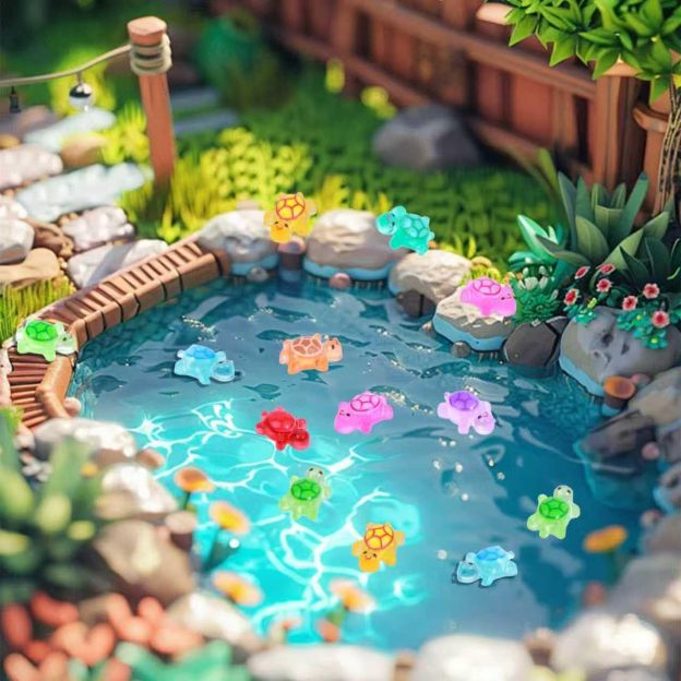Miniature resin turtle decoration