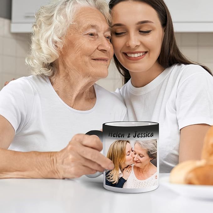 Custom Color Changing Coffee Mug, Personalized cups w/Picture, Text, Name - Personalized Gifts for Mom, Dad, Family, BestFriend, Mothers Day, Party Favors Mug 11oz