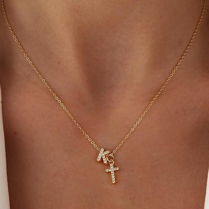 Personalized Women's Cross Pendant Necklace