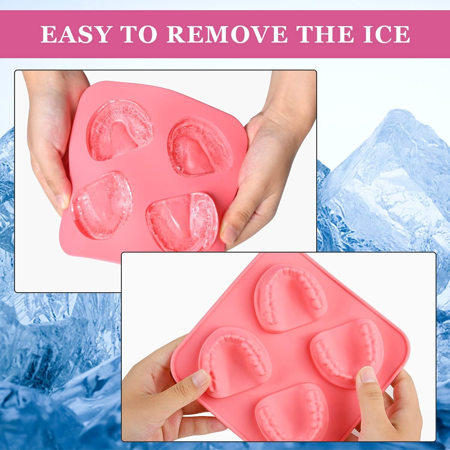 Smiley Denture Shape Ice Cube Tray Mold