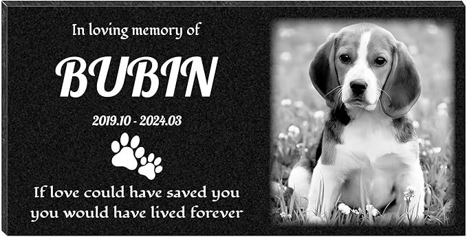 Outdoor Personalized Memorial Plaques, Memorial Garden Stones, Cemetery Tomb Decorations (Pets)