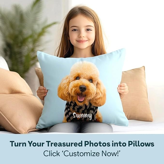 Custom pillow pet dog photo personalized pillow cover