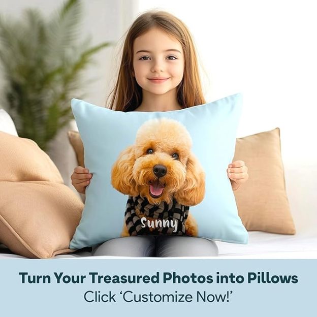 Custom pillow pet dog photo personalized pillow cover