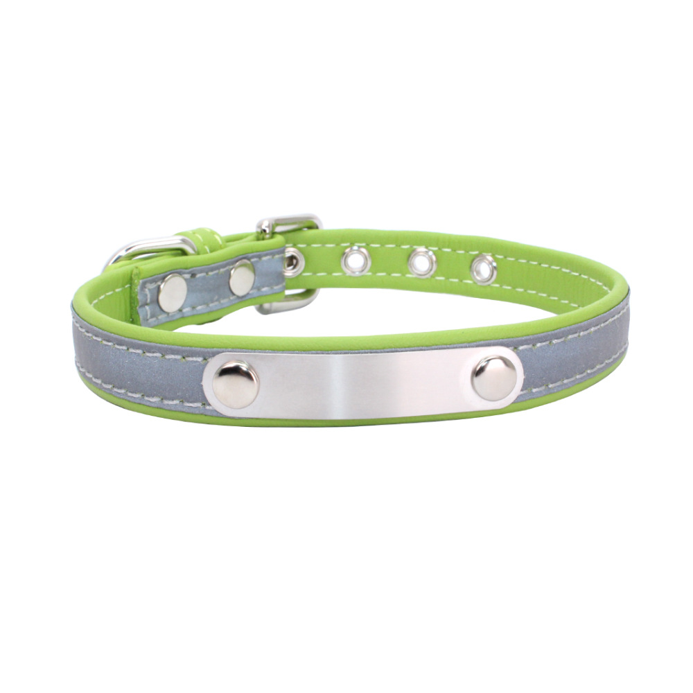 Reflective Pet Leather Collar Anti-Lost