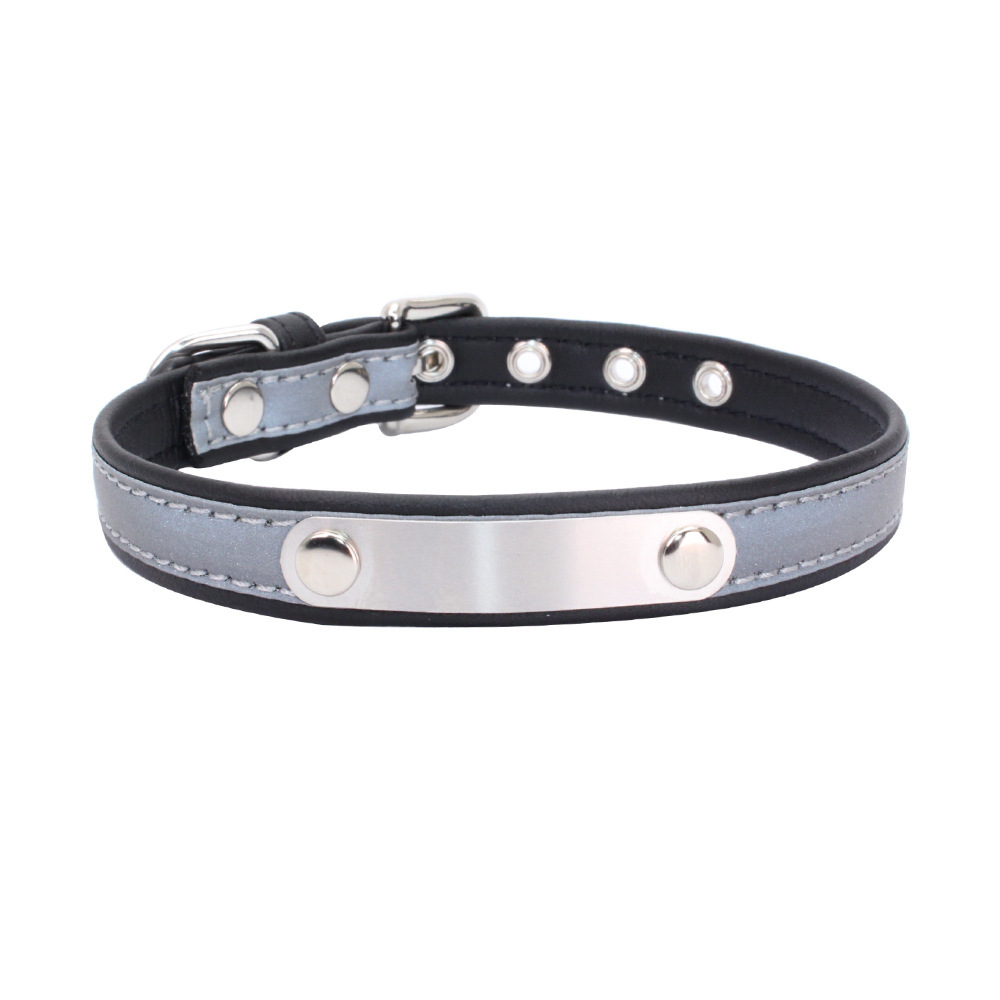 Reflective Pet Leather Collar Anti-Lost