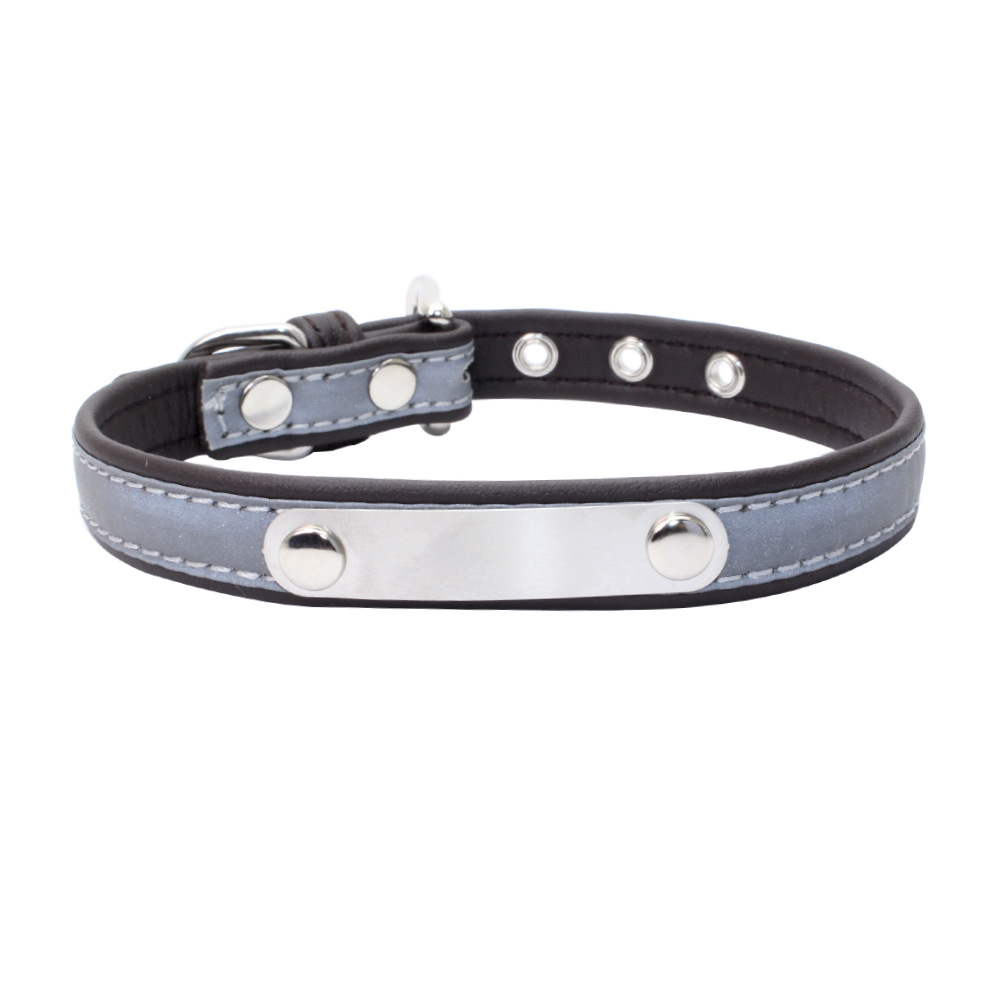 Reflective Pet Leather Collar Anti-Lost