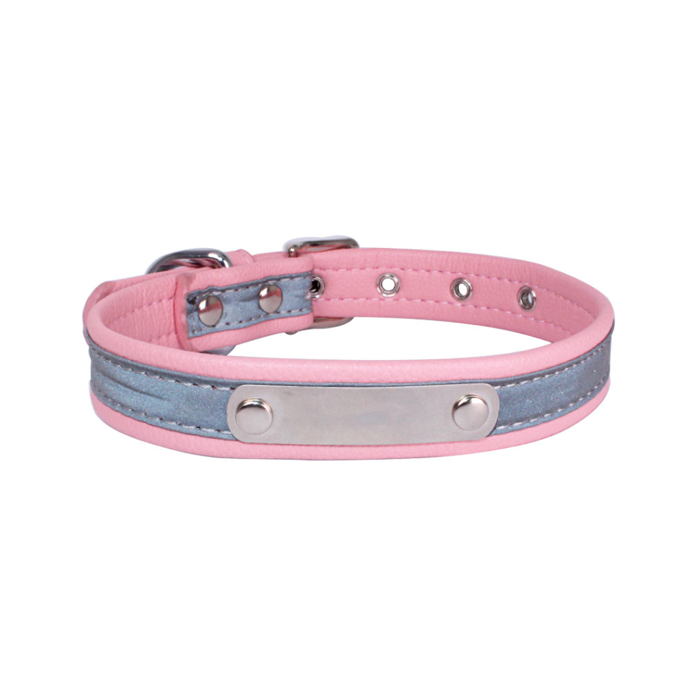 Reflective Pet Leather Collar Anti-Lost