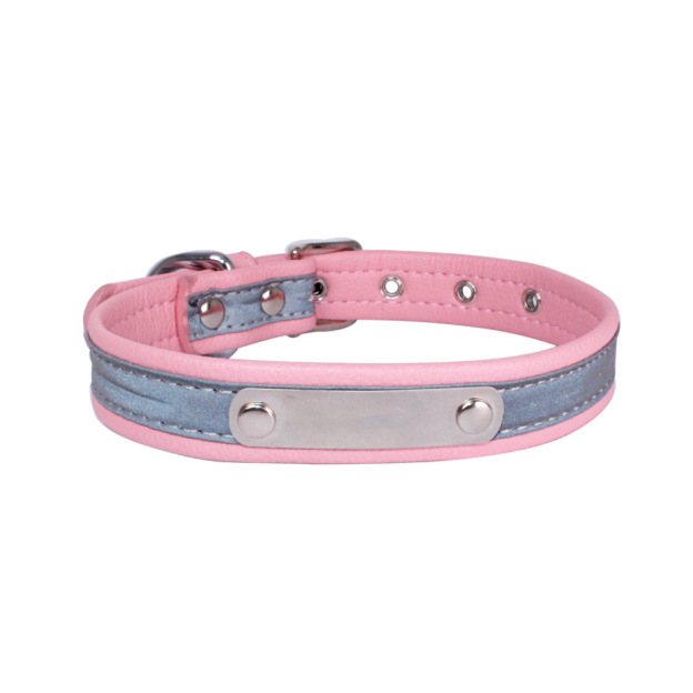 Reflective Pet Leather Collar Anti-Lost