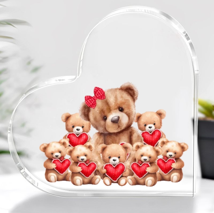 Mama Bear With Little Kids Personalized Acrylic Plaque