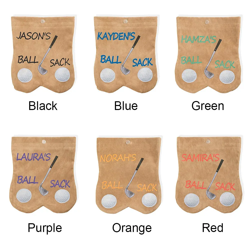 Personalised Funny Flannel Golf Ball Bag Sack with Custom Name Funny G