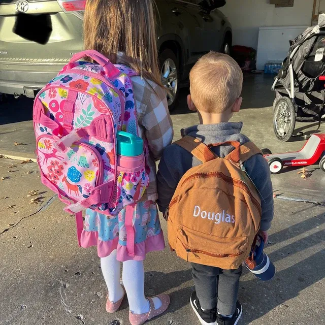 Personalized Embroidery Kid Canvas Backpack