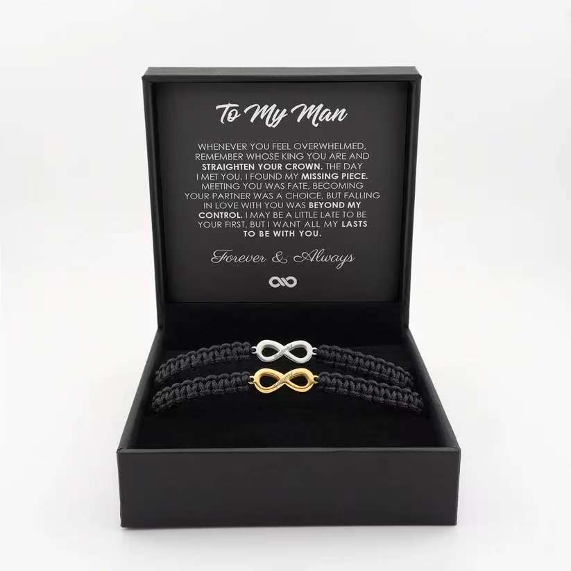 "Linked for Life"Personalized Couple's Bracelet Set