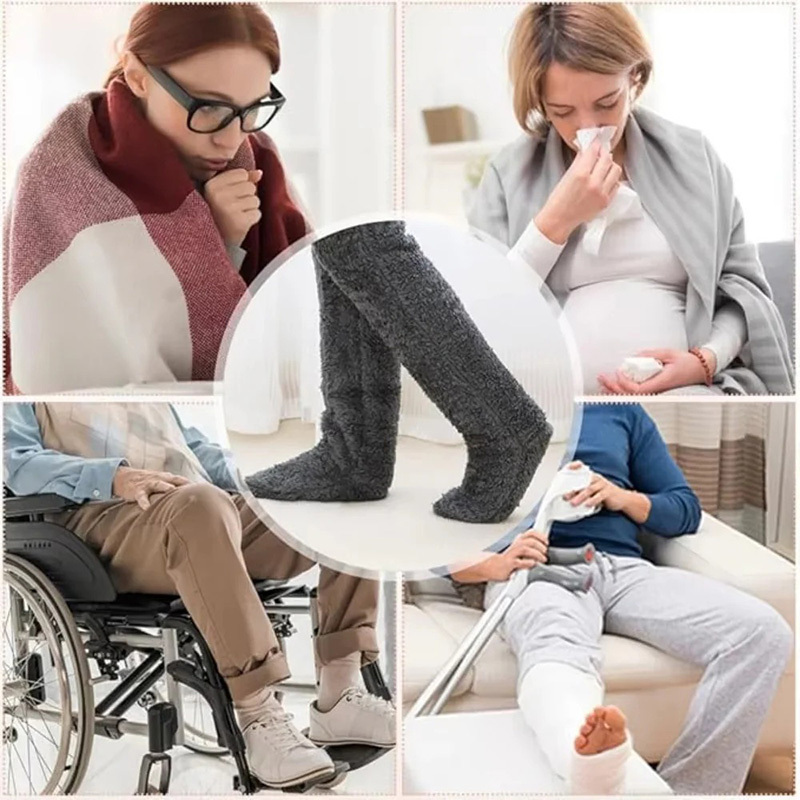 High-top thermal knee socks