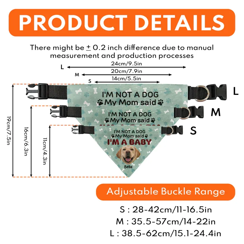 Personalized Photo Dog Bandana Collar