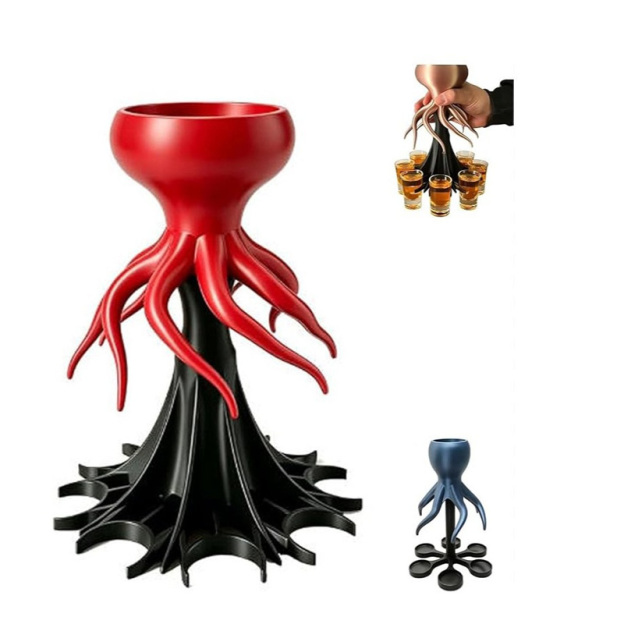 3D Printed Octopus-Shaped Beverage Dispenser