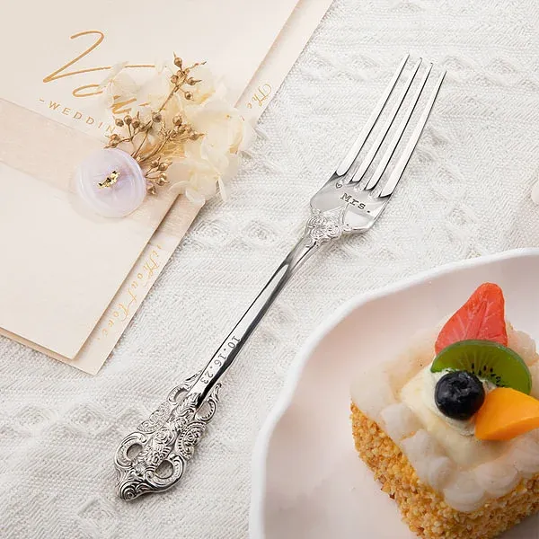 Personalized vintage wedding forks with laser engraving, set of 2