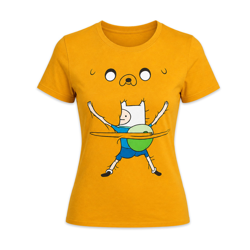 Retro-style fun anime print short T-shirt