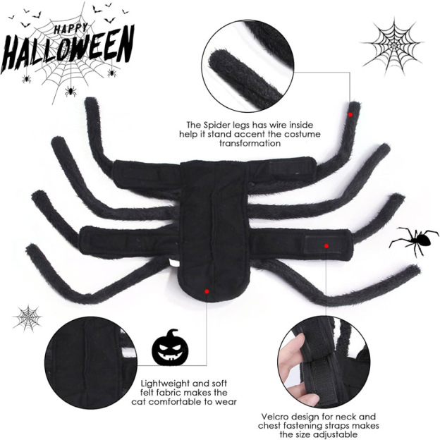 Halloween Funny Pet Spider Chest Back