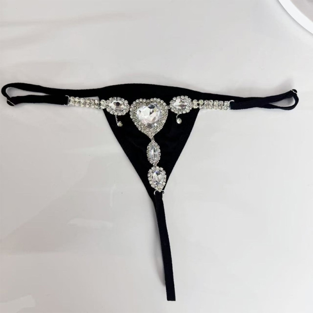 Heart-shaped sequined underwear