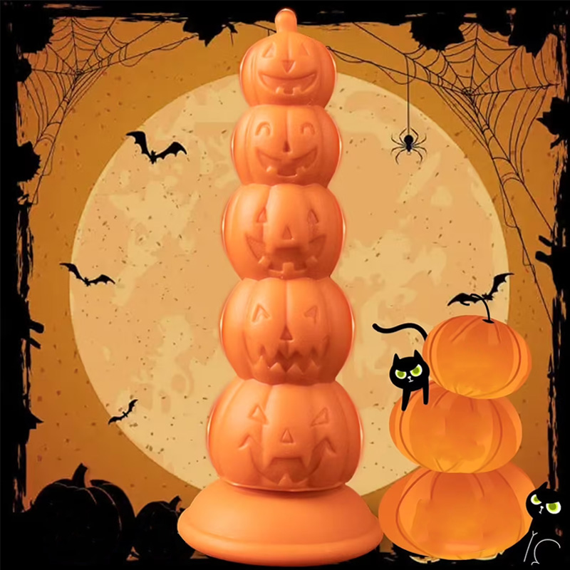 Halloween pumpkin shaped silicone butt plug