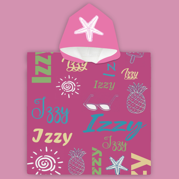 Personalized hooded beach towel perfect for summer and the beach
