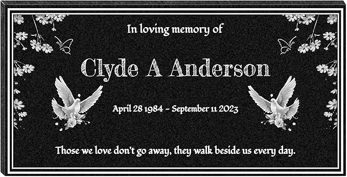 Outdoor Personalized Memorial Plaques, Memorial Garden Stones, Cemetery Tomb Decorations (Pets)