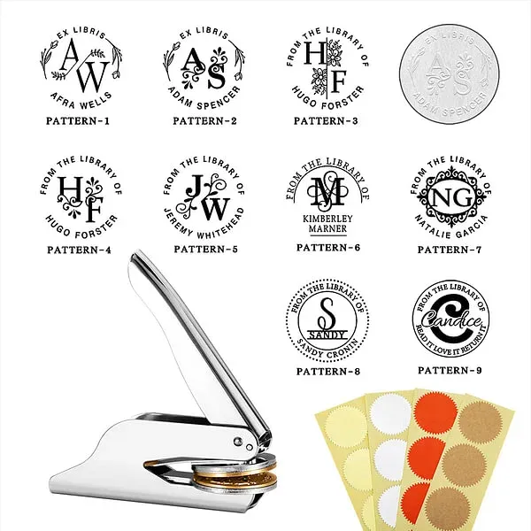 Personalized book embossing machine stamp for book lovers