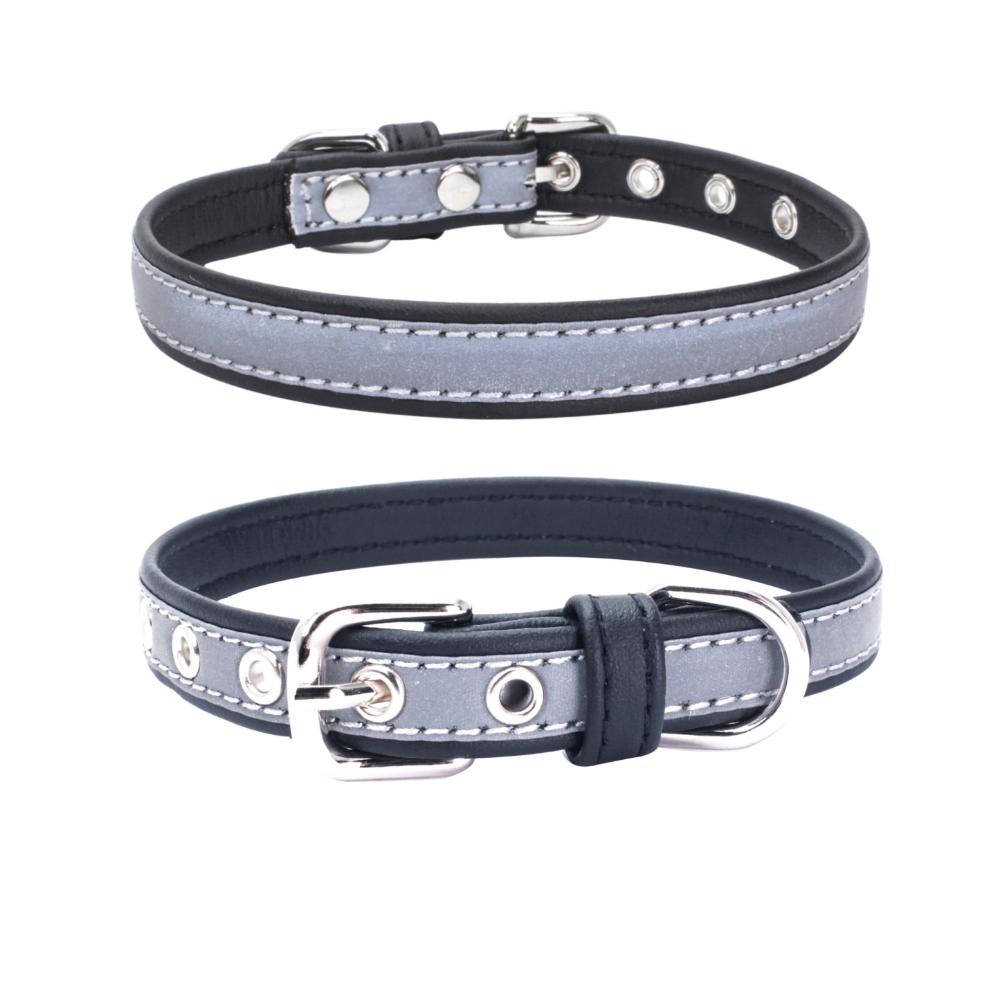 Reflective Pet Leather Collar Anti-Lost