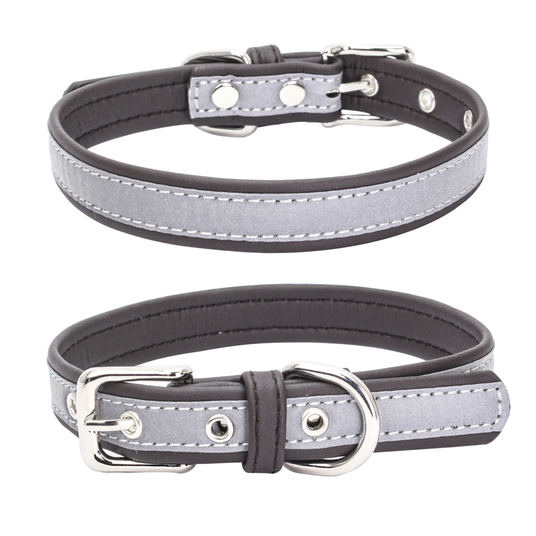 Reflective Pet Leather Collar Anti-Lost