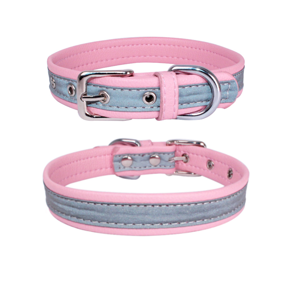 Reflective Pet Leather Collar Anti-Lost