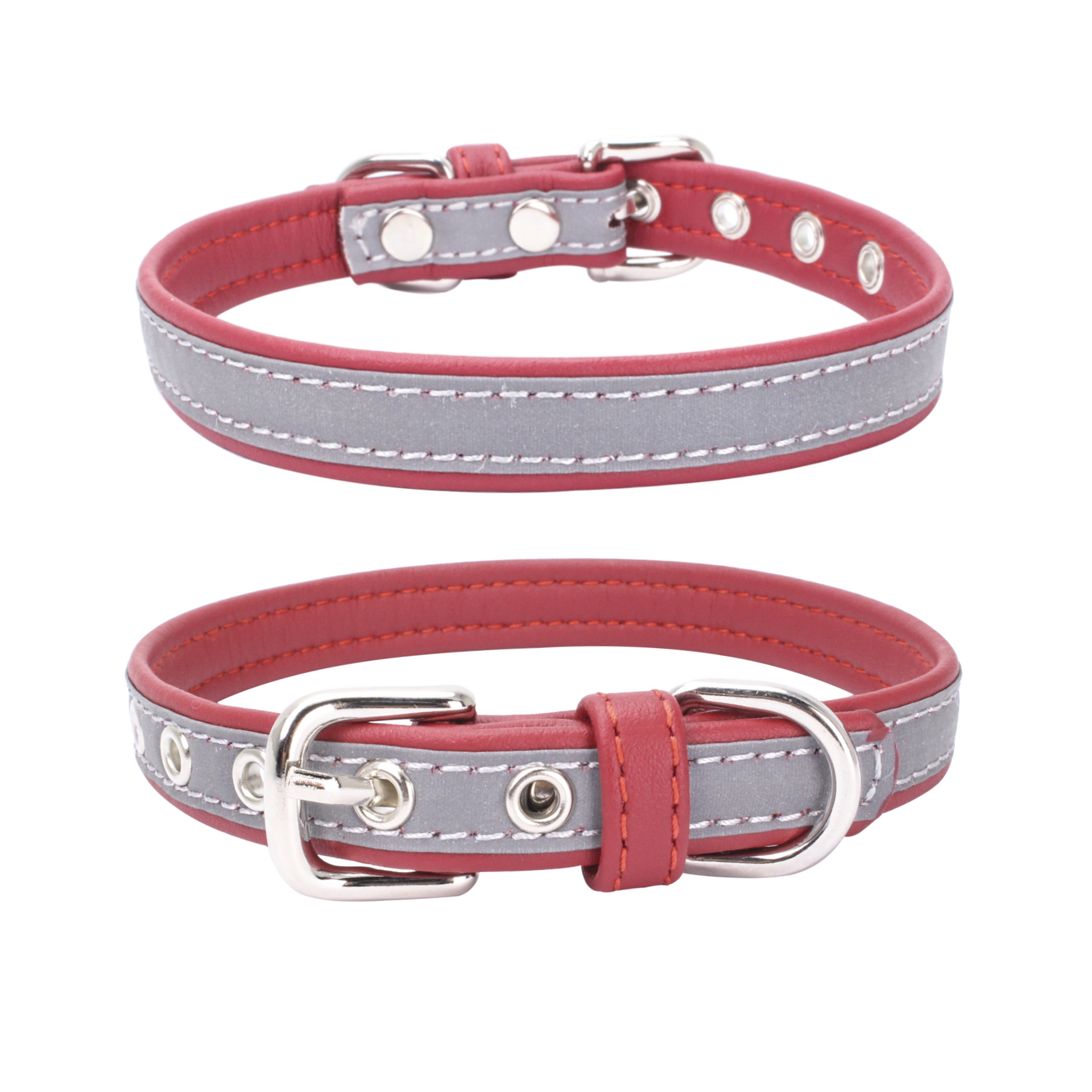 Reflective Pet Leather Collar Anti-Lost