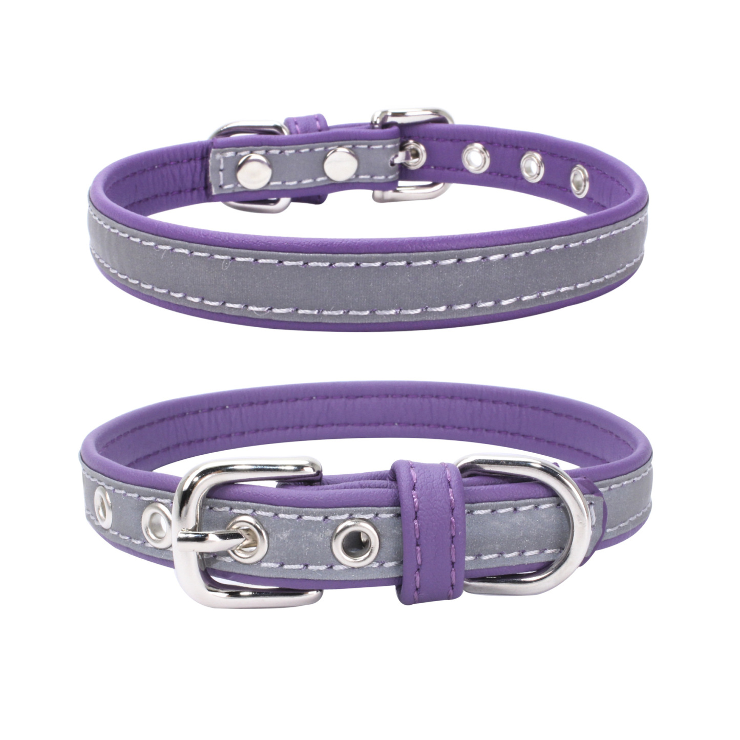 Reflective Pet Leather Collar Anti-Lost