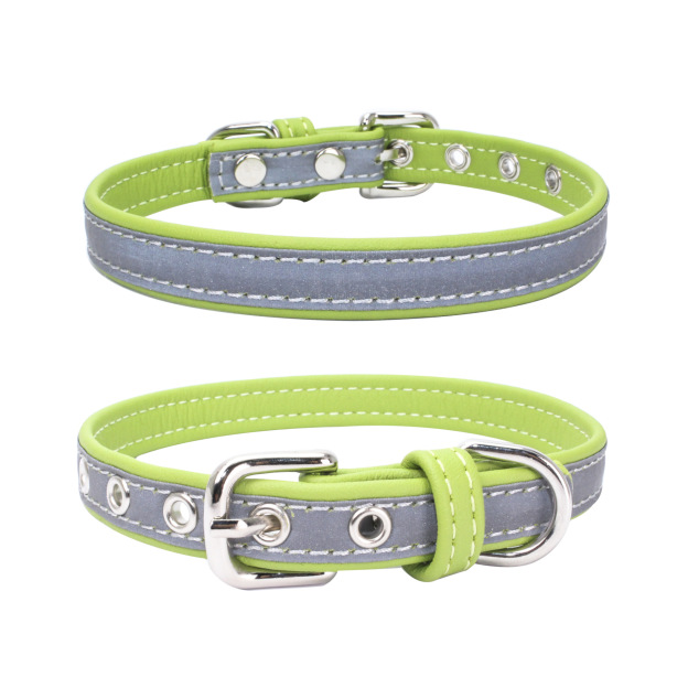 Reflective Pet Leather Collar Anti-Lost