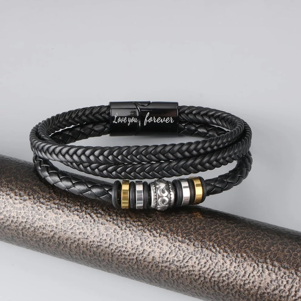 Mens Leather Bracelets Gifts for Husband