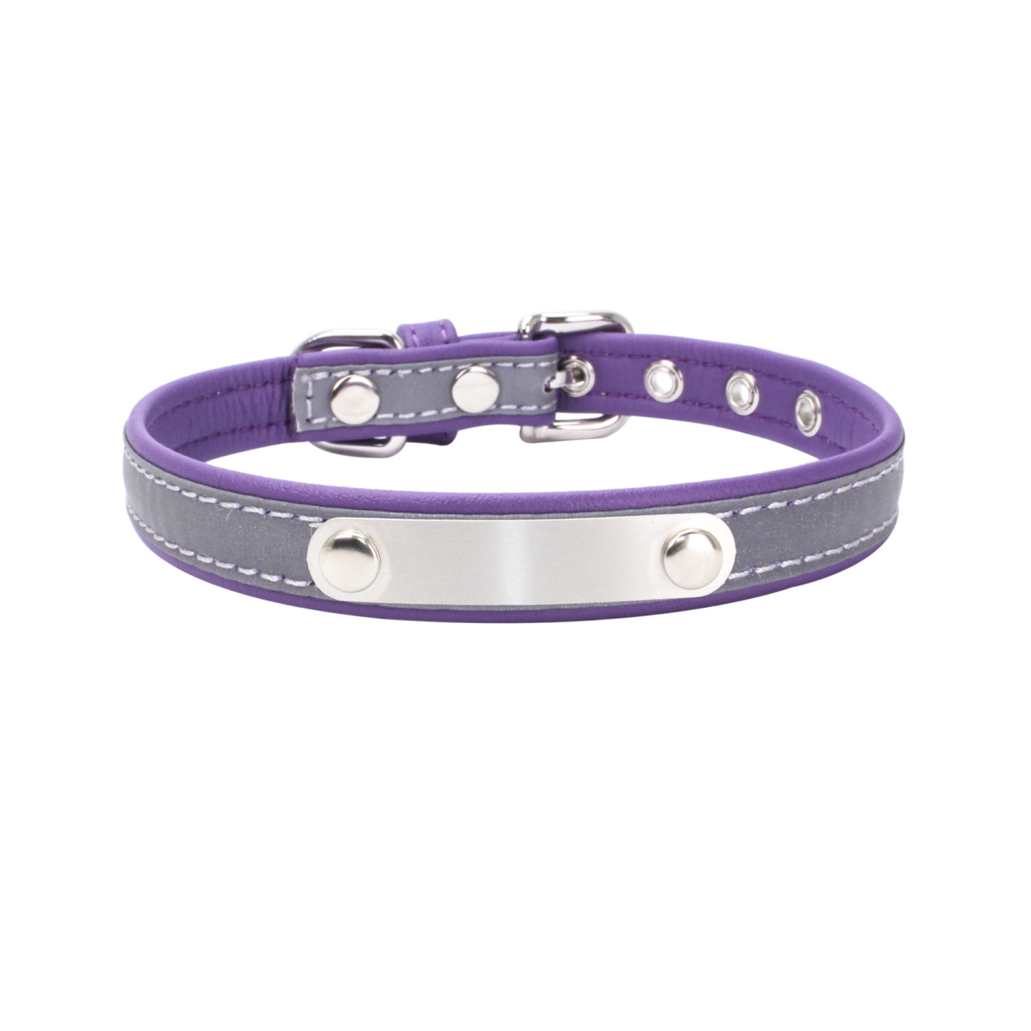 Reflective Pet Leather Collar Anti-Lost