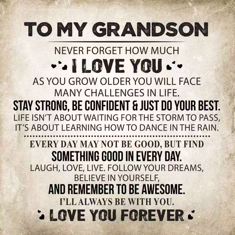 "To My Grandson - I Love You Forever"