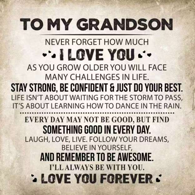 "To My Grandson - I Love You Forever"