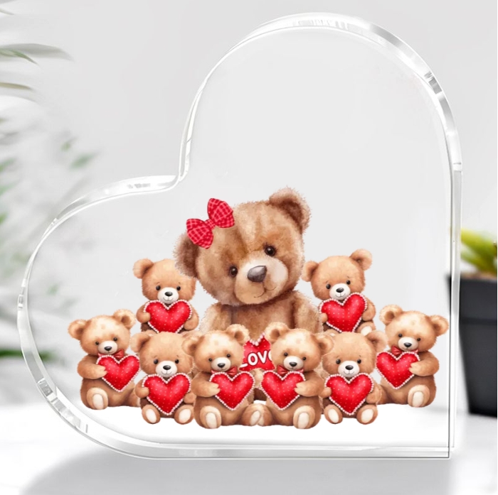 Mama Bear With Little Kids Personalized Acrylic Plaque