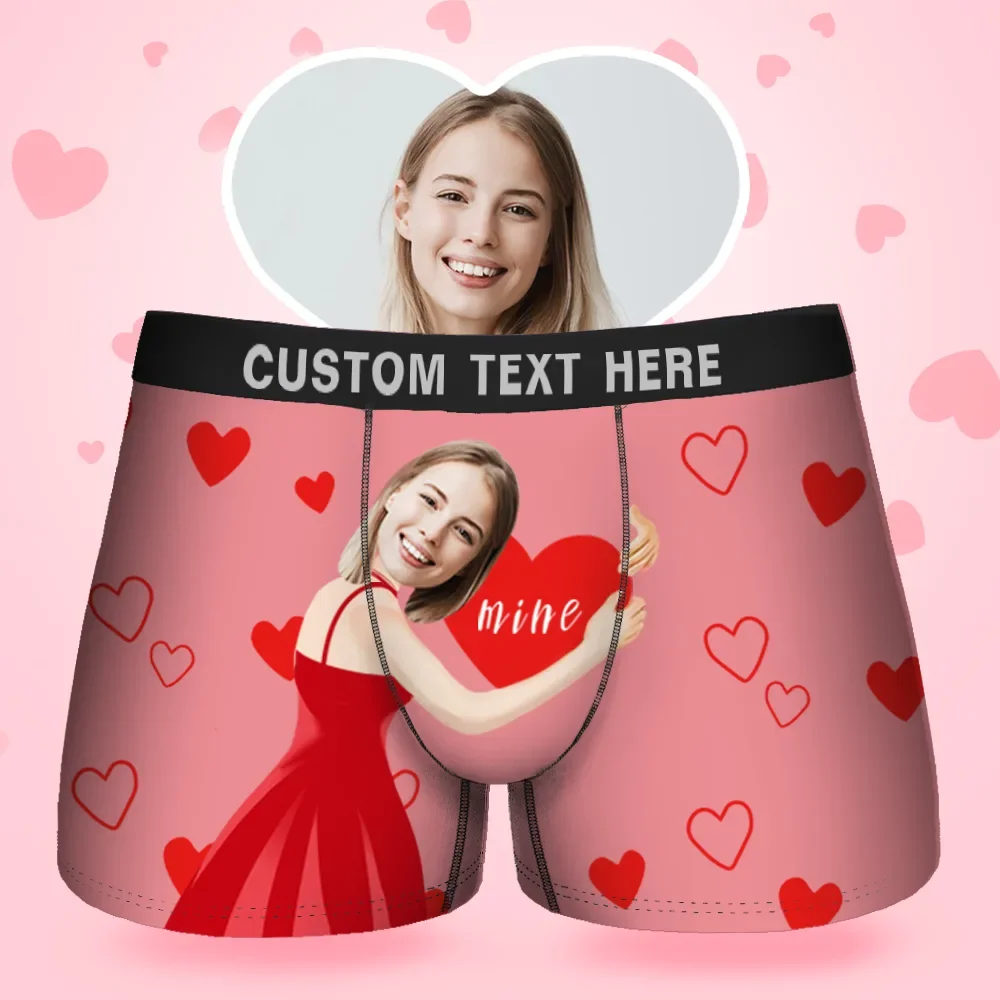 Custom Face Men's Boxer It'S Mine Style Underwear, Birthday Gifts for 