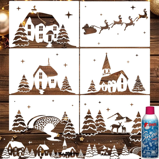 Christmas window printing decorations