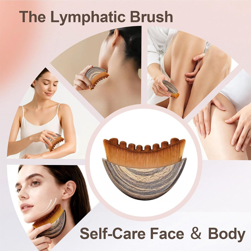 Lymphatic contour facial brush